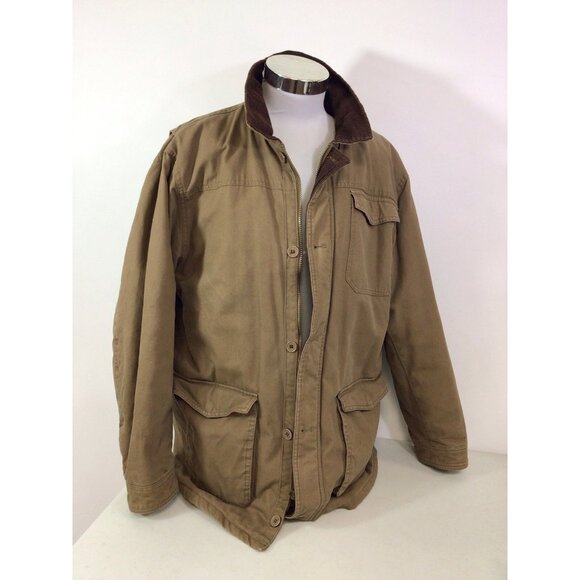 Outdoor Life Brown Jacket Canvas Chore Coat Mens Large - Picture 2 of 8